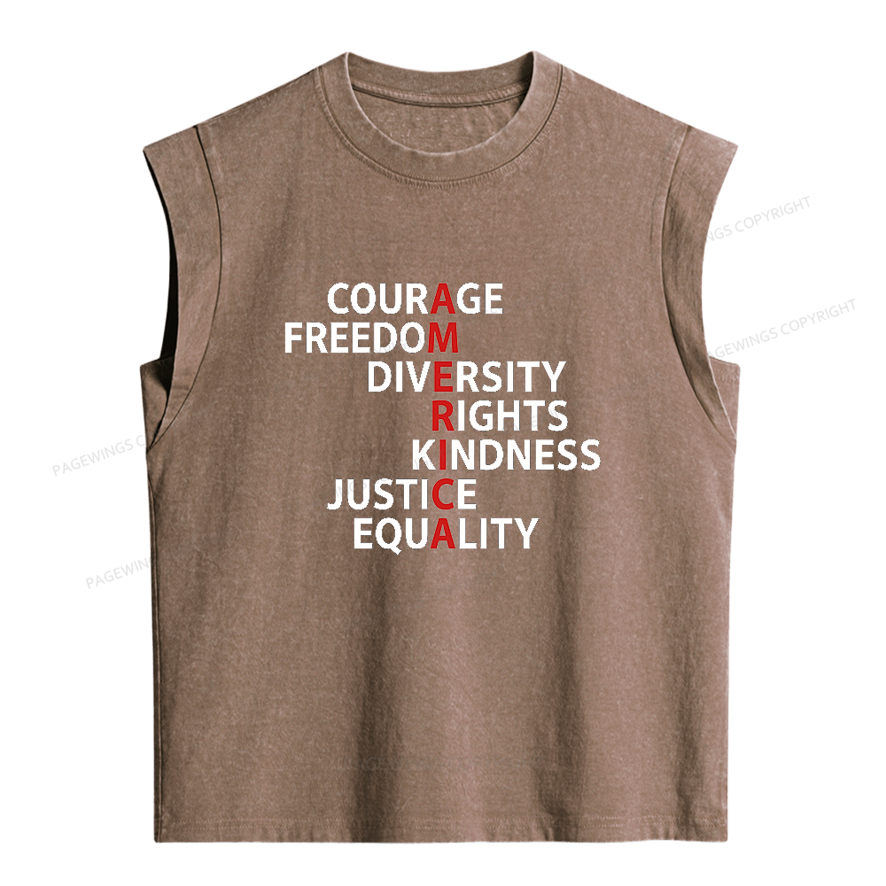 Pagewings Freedom Women's Washed Tank Top