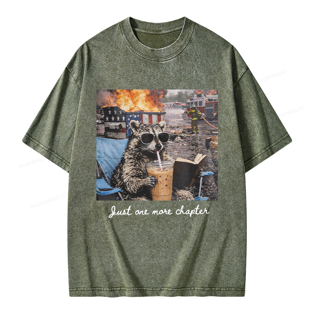 Pagewings Just One More Chapter Unisex Washed T-shirt