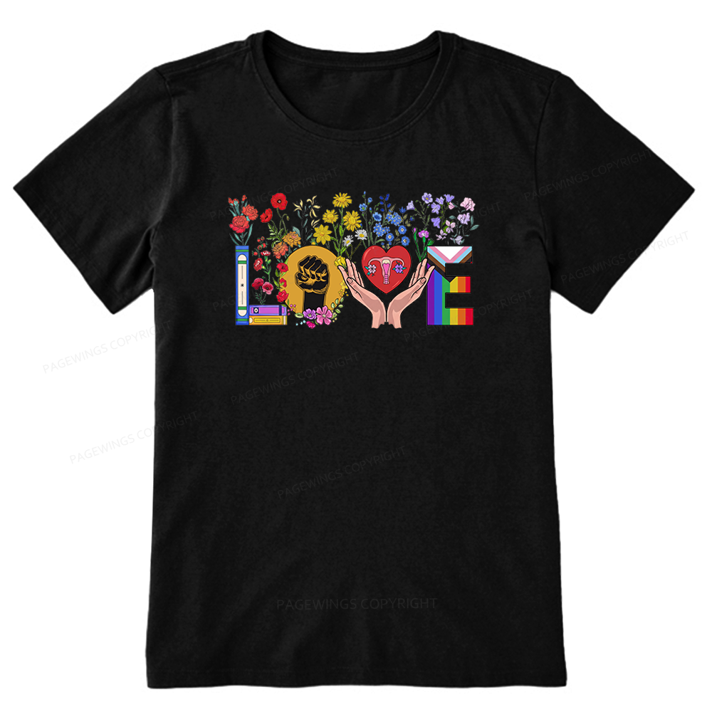 Pagewings Floral Love Human Rights Unisex Classic T-shirt