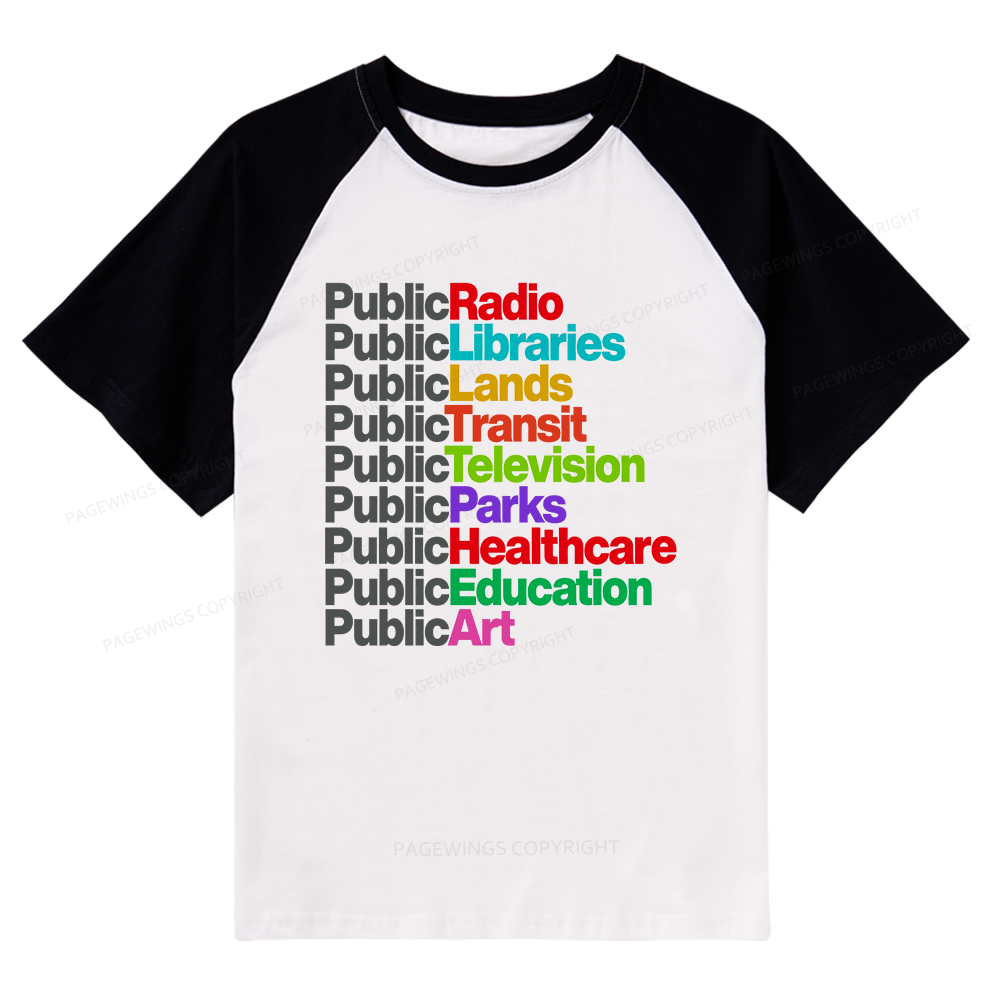 Pagewings Personalized Public Libraries Raglan T-shirt