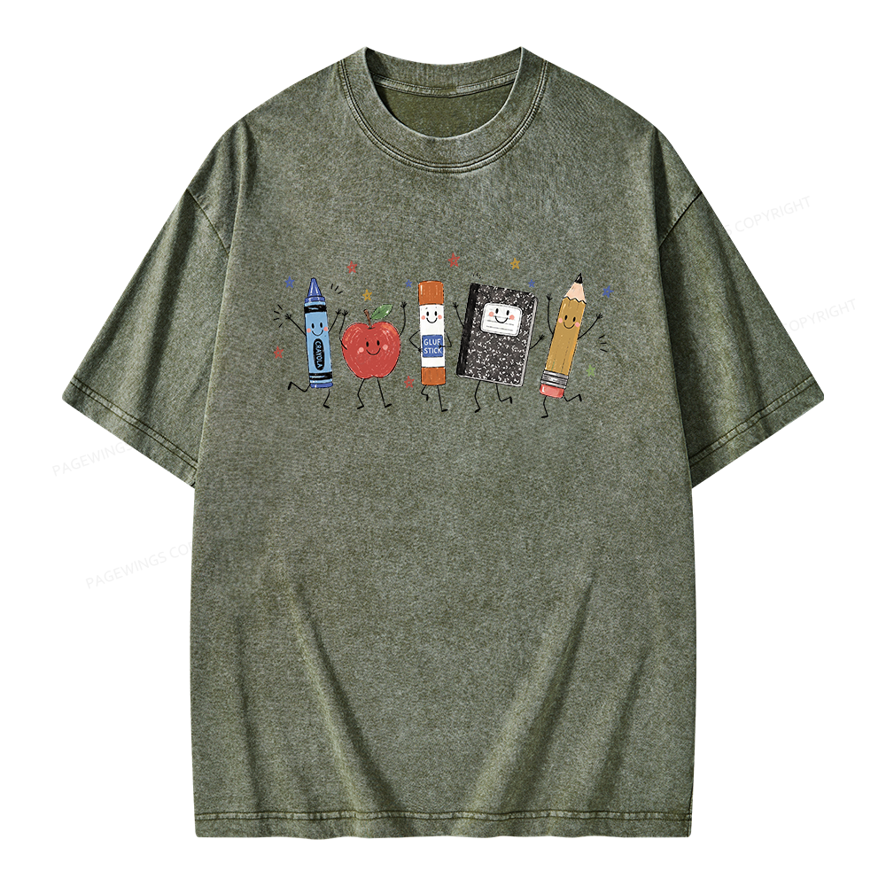 Pagewings Back To School Unisex Washed T-shirt