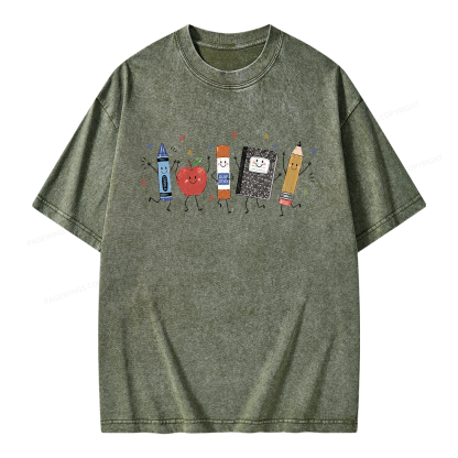 Pagewings Back To School Unisex Washed T-shirt