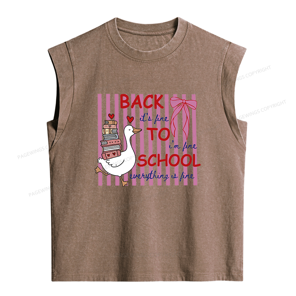 Pagewings Silly Goose Teacher Women's Washed Tank Top