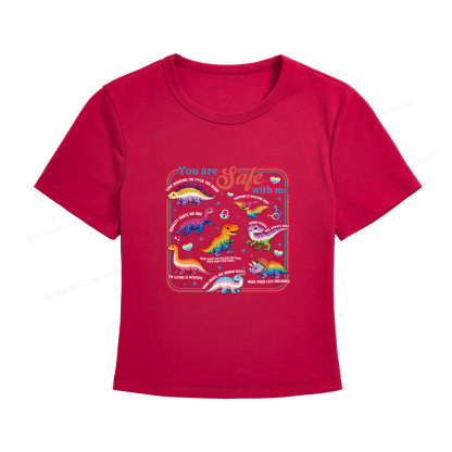 Pagewings Dinosaur Rainbow Women's Baby Tee