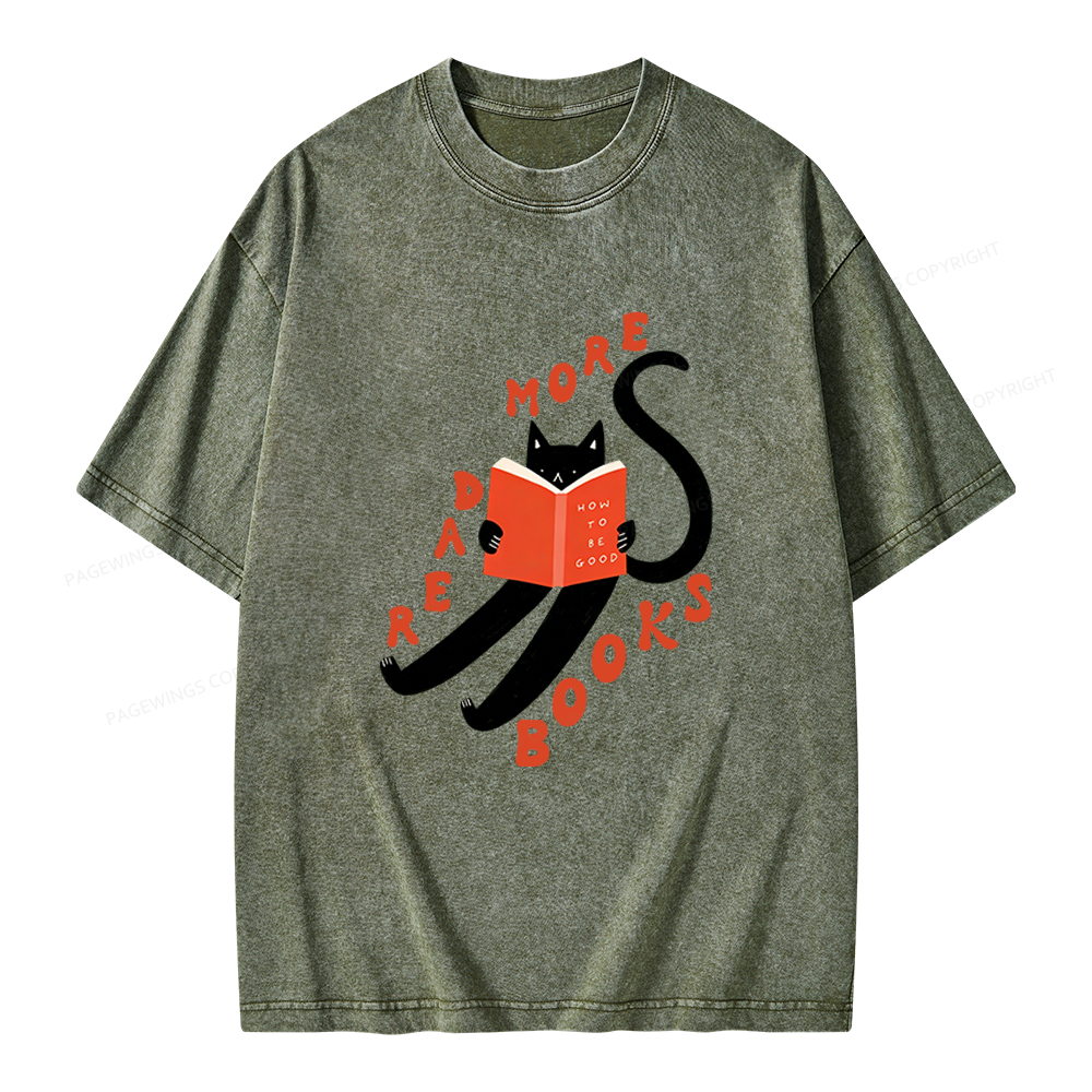 Pagewings Read More Books Unisex Washed T-shirt