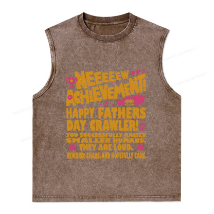 Pagewings Dad Achievement Unisex Washed Tank Top
