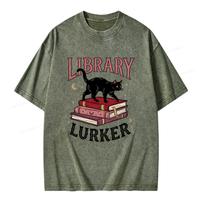 Pagewings Library Lurker Unisex Washed T-shirt