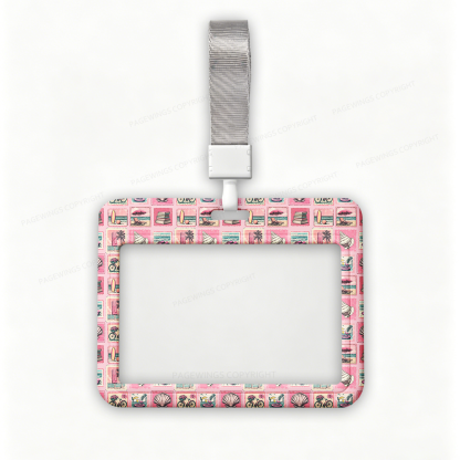 Pagewings Retro Beach Book Lover ABS Badge Holder