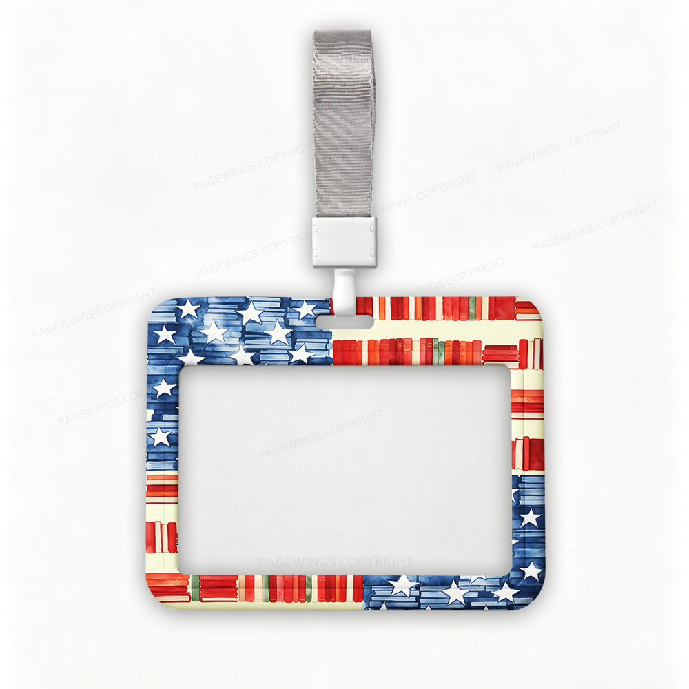 Pagewings Patriotic Nerd ABS Badge Holder