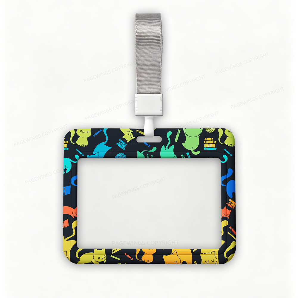 Pagewings Book Cat Lover ABS Badge Holder