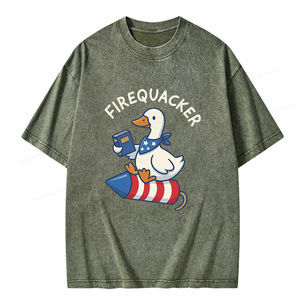 Pagewings Firecracker Unisex Washed T-shirt