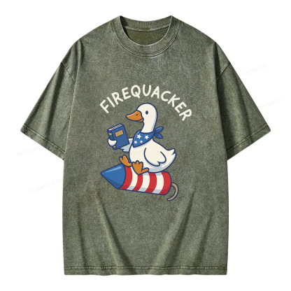 Pagewings Firecracker Unisex Washed T-shirt