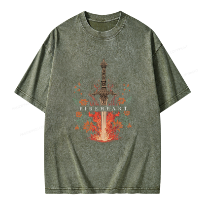 Pagewings Fireheart Unisex Washed T-shirt