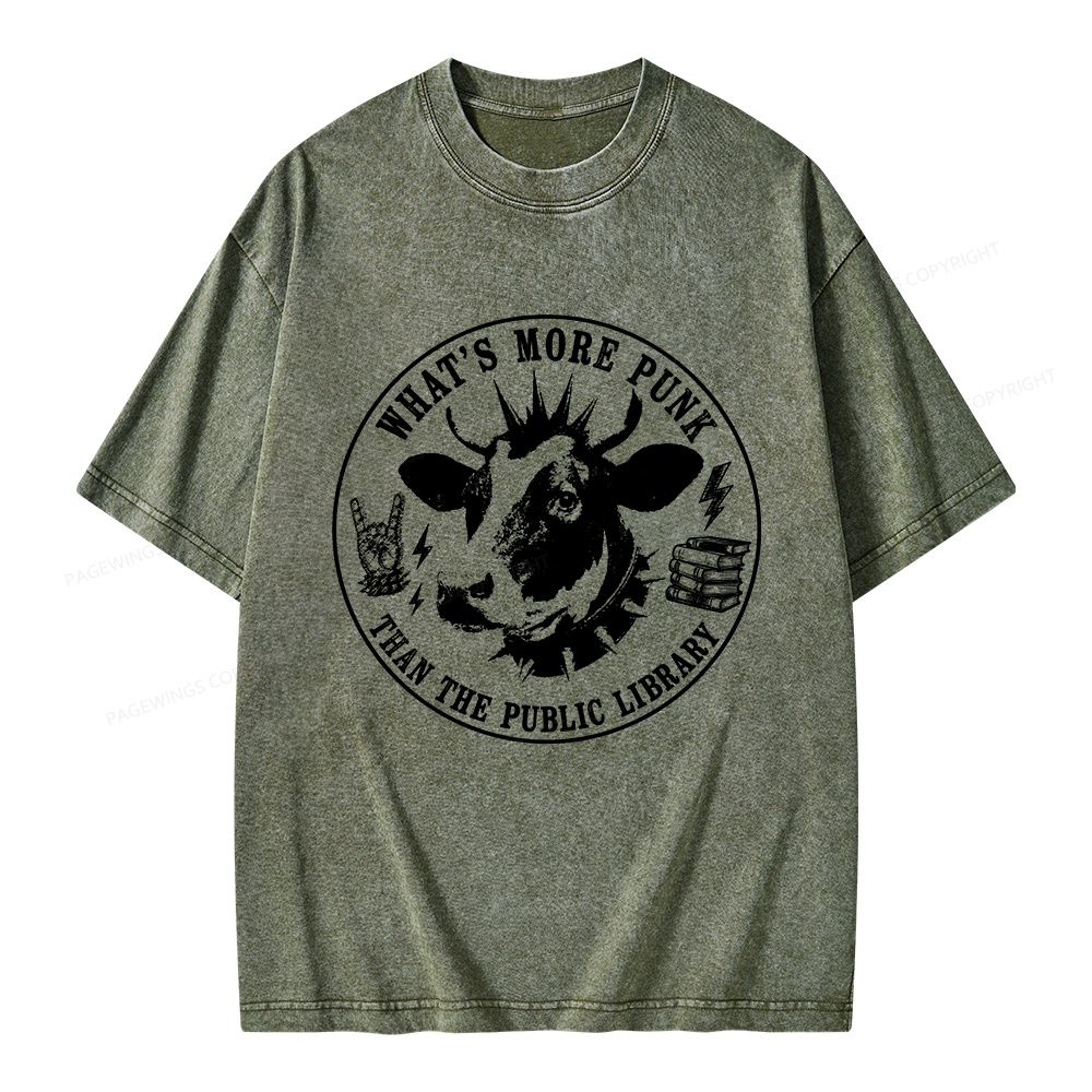 Pagewings What's More Punk Than The Public Library Unisex Washed T-shirt