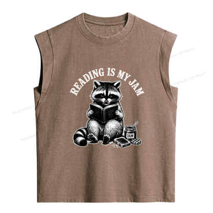 Pagewings Reading Is My Jam Women's Washed Tank Top