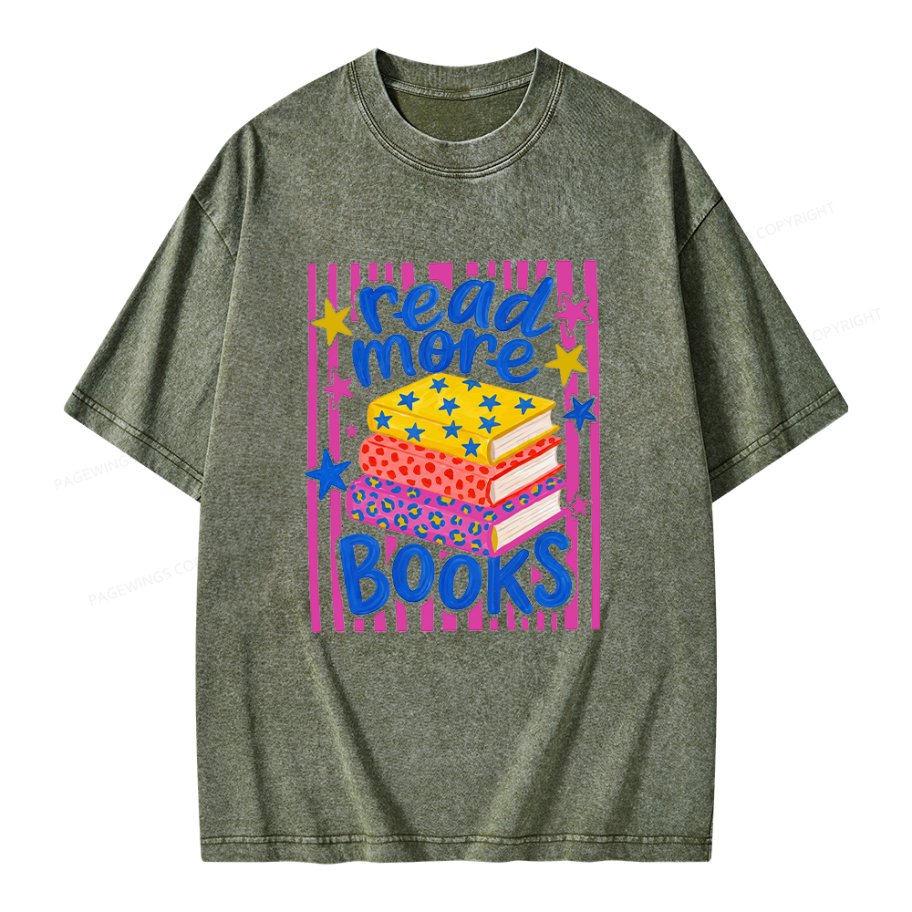 Pagewings Read More Books Unisex Washed T-shirt