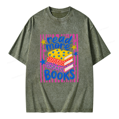 Pagewings Read More Books Unisex Washed T-shirt