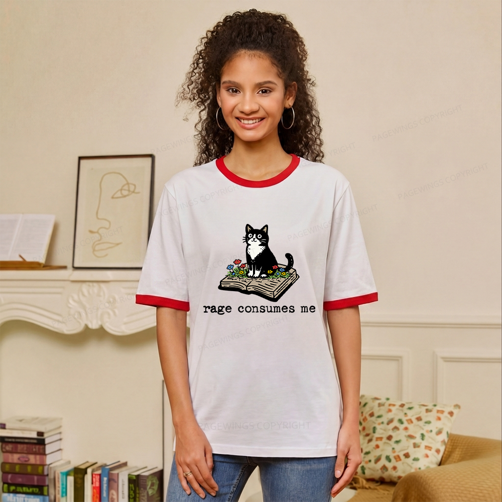 Pagewings Rage Consumes Me Unisex Ringer T-Shirt 