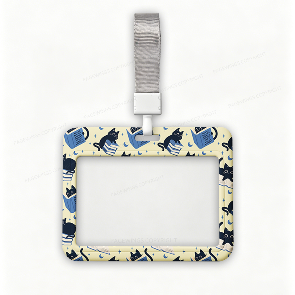 Pagewings Reading Cat ABS Badge Holder