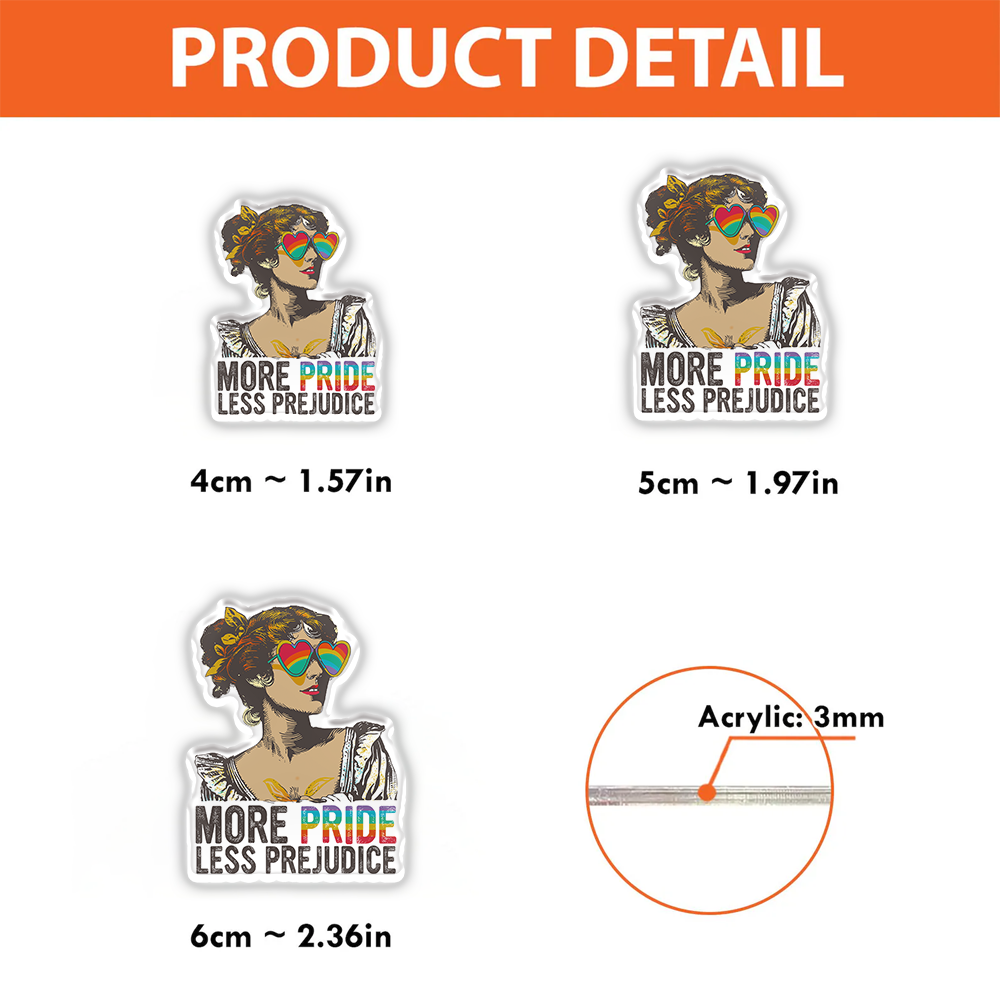 Pagewings More Pride Less Prejudice Acrylic Badge Clip