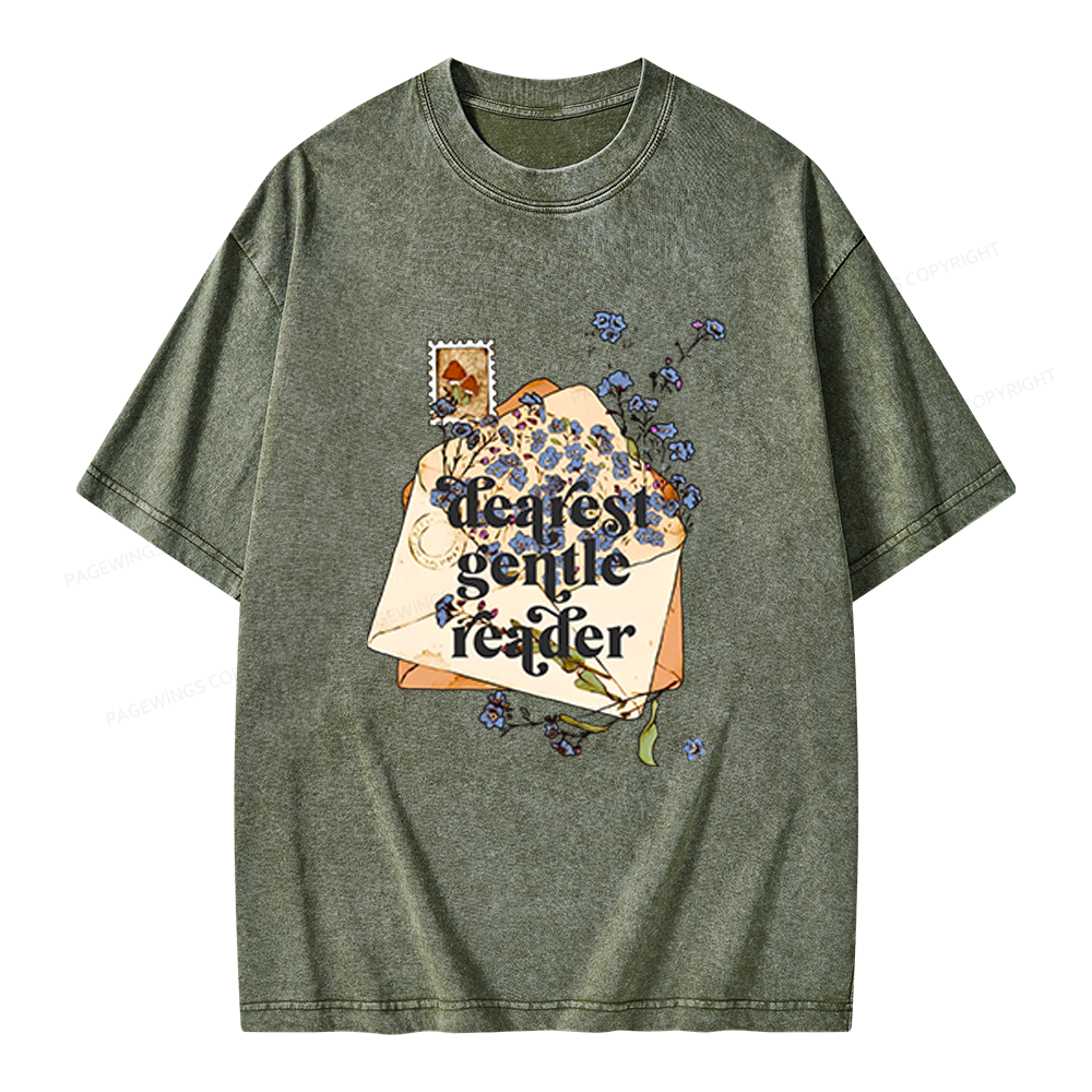 Pagewings Dearest Gentle Reader Unisex Washed T-shirt