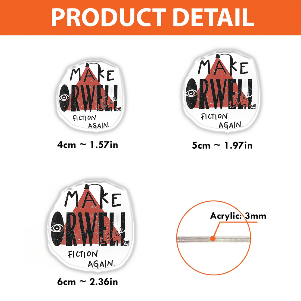 Pagewings Make Orwell Fiction Again Acrylic Badge Clip