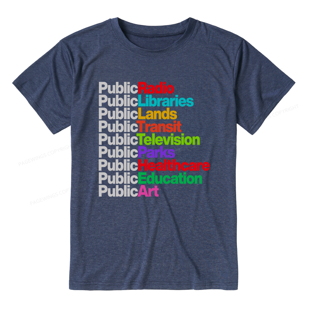 Pagewings Soft Personalized Public Libraries Unisex Heather T-Shirt