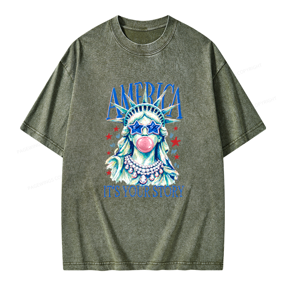 Pagewings It’s Your Story Unisex Washed T-shirt