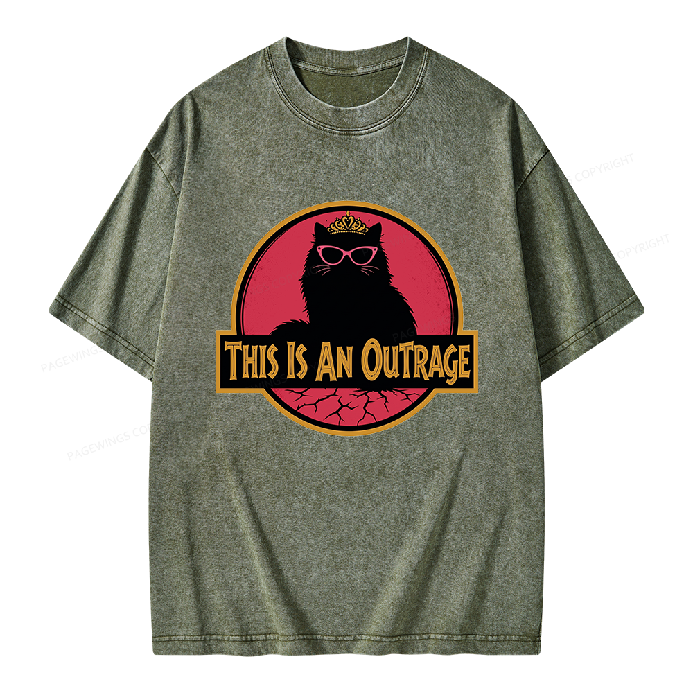 Pagewings This Is An Outrage Unisex Washed T-shirt