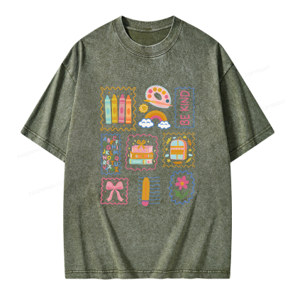 Pagewings Back to School Unisex Washed T-shirt