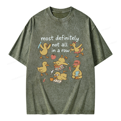 Pagewings Ducks In A Row Unisex Washed T-shirt
