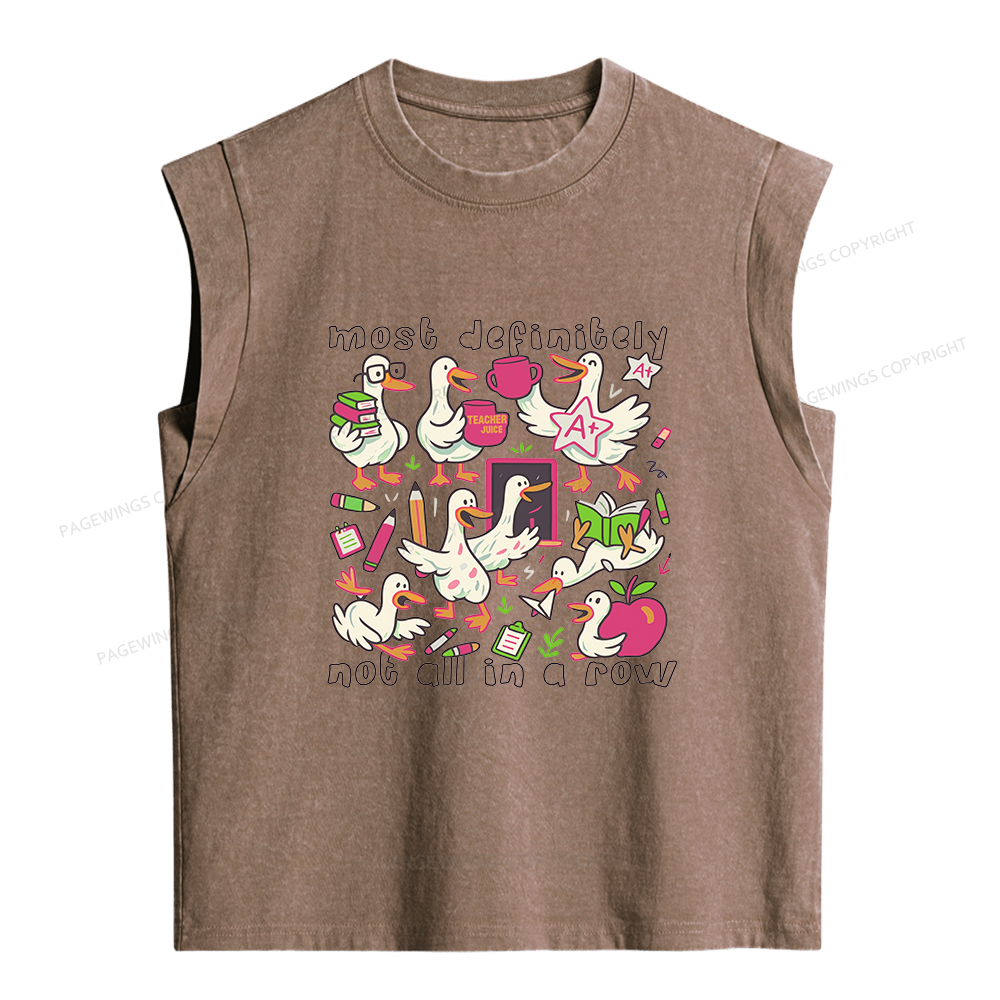 Pagewings Funny Goose Back to School Women's Washed Tank Top