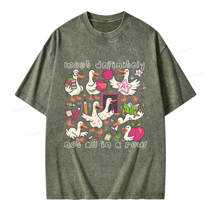 Pagewings Funny Goose Back to School Unisex Washed T-shirt