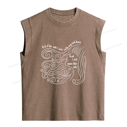 Pagewings Out Of The Ash I Rise With My Red Hair Women's Washed Tank Top