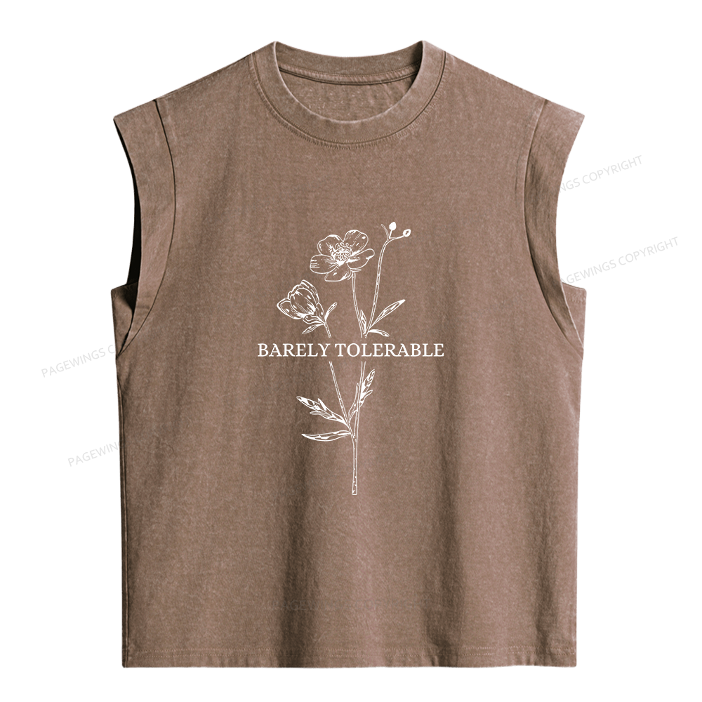 Pagewings Barely Tolerable Women's Washed Tank Top