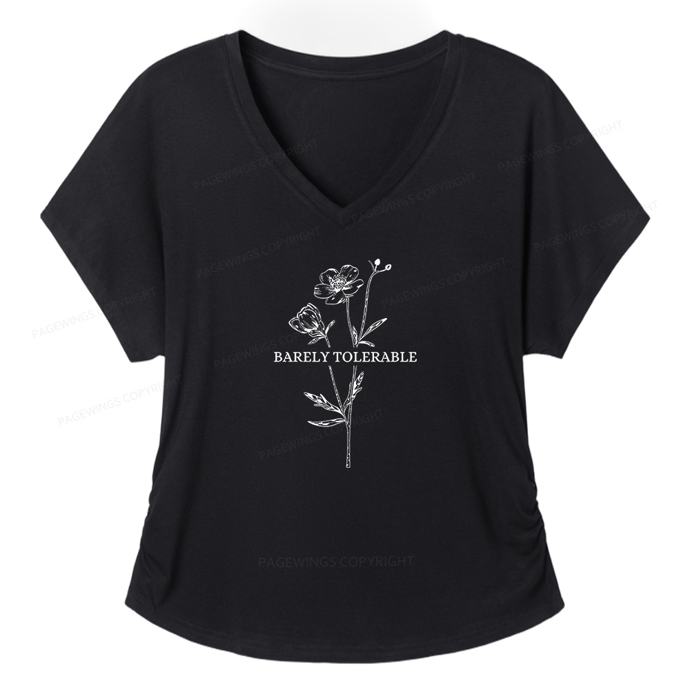 Pagewings Barely Tolerable Soft Women's Modal V-neck T-shirt  