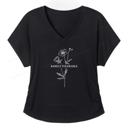 Pagewings Barely Tolerable Soft Women's Modal V-neck T-shirt  