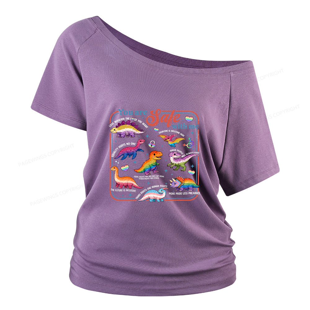 Pagewings You Are Safe With Me Women Off Shoulder T-shirts