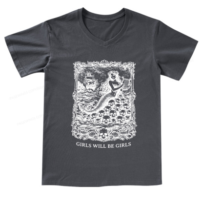 Pagewings Girls Will Be Girls V-neck T-shirt