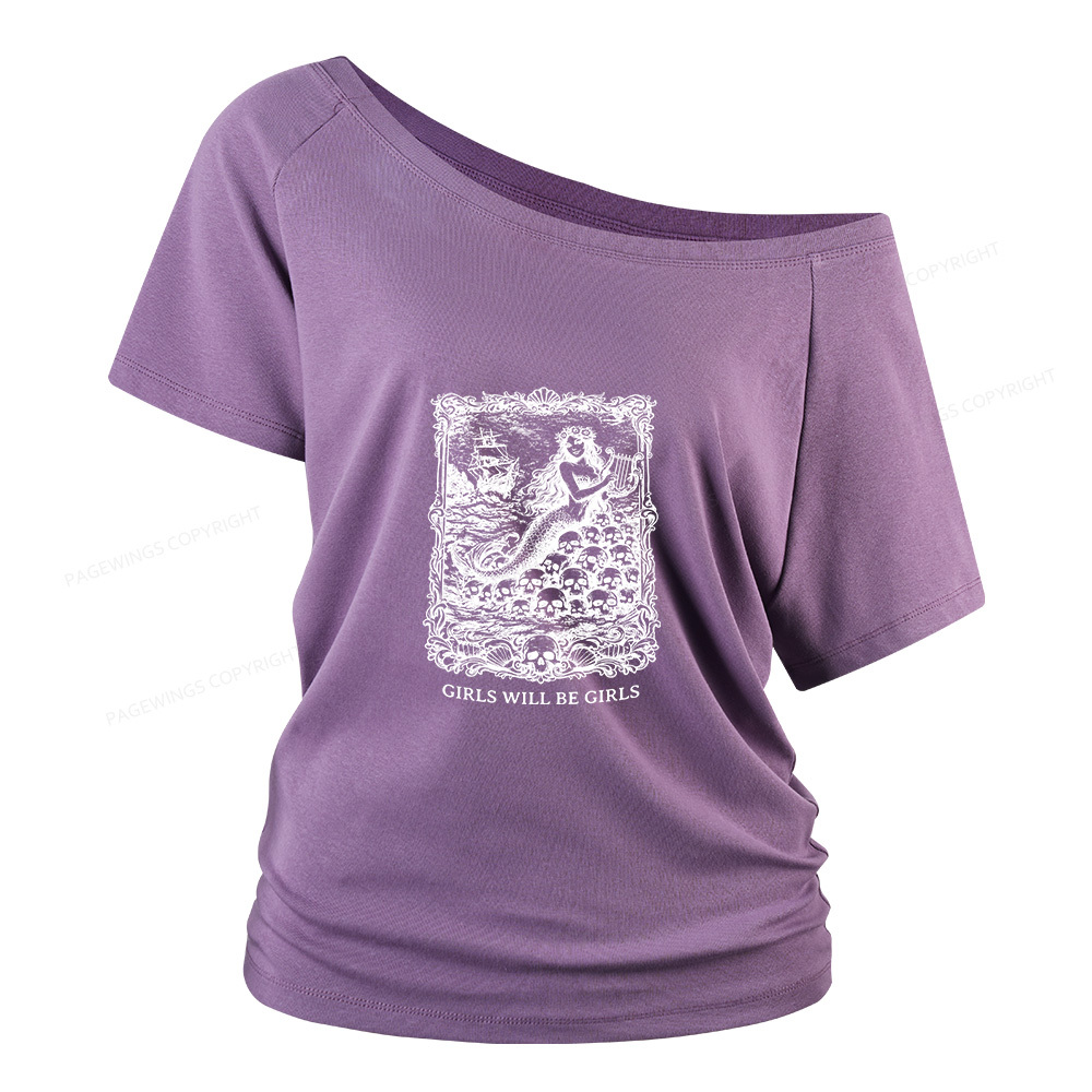 Pagewings Girls Will Be Girls Women Off Shoulder T-shirts