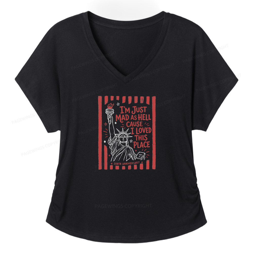 Pagewings I’m Just Mad As Hell 250th Soft Women's Modal V-neck T-shirt  