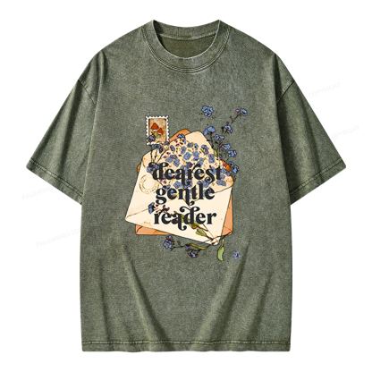 Pagewings Dearest Gentle Reader Unisex Washed T-shirt