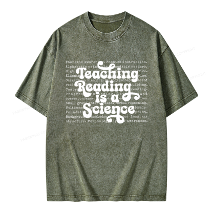 Pagewings Science of Reading Literacy Unisex Washed T-shirt