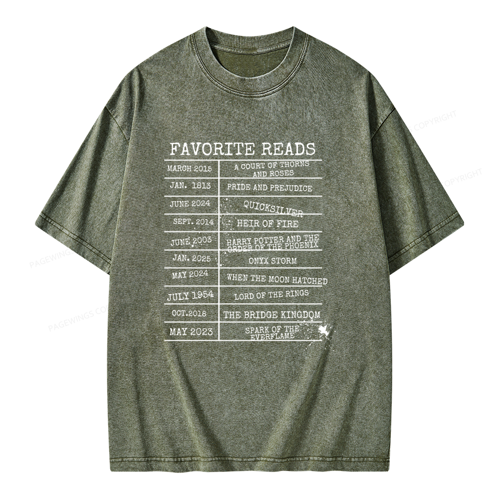 Pagewings Personalized Bookshelf Book Unisex Washed T-shirt