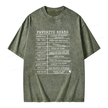 Pagewings Personalized Bookshelf Book Unisex Washed T-shirt