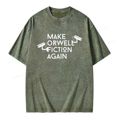 Pagewings Make Orwell Fiction Again Unisex Washed T-shirt