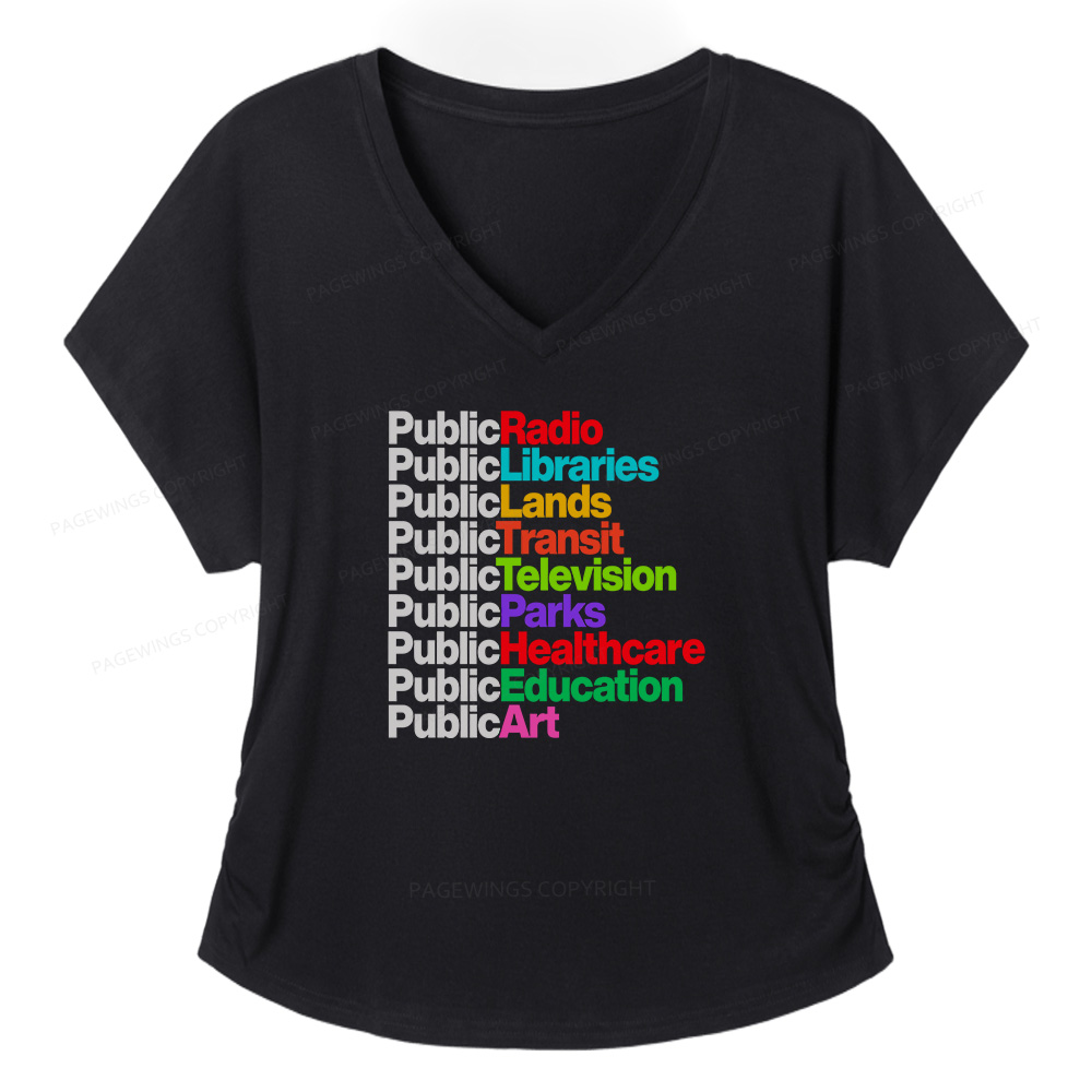 Pagewings Public Libraries Soft Women's Modal V-neck T-shirt