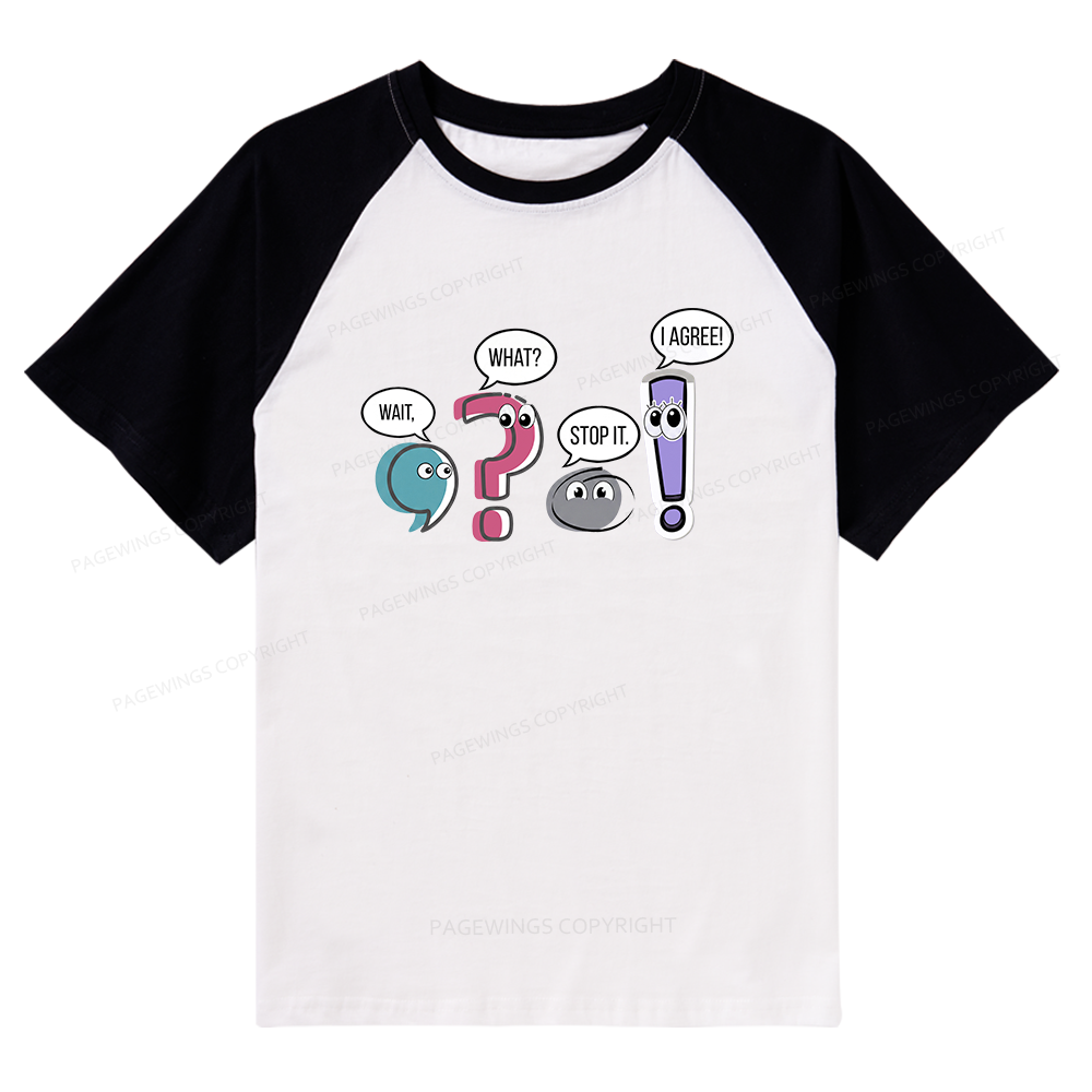 Pagewings Funny Grammar Raglan T-shirt
