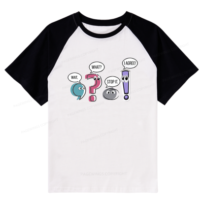Pagewings Funny Grammar Raglan T-shirt