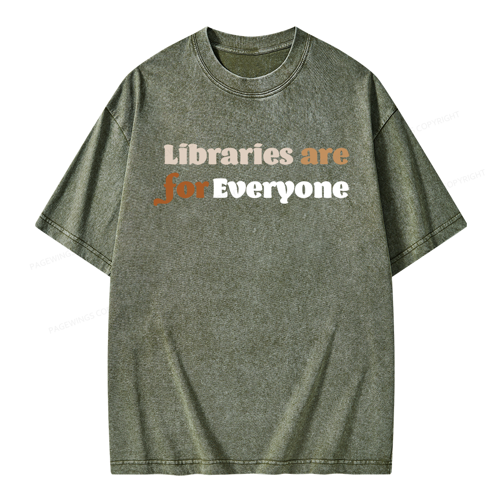 Pagewings Libraries are for Everyone Unisex Washed T-shirt